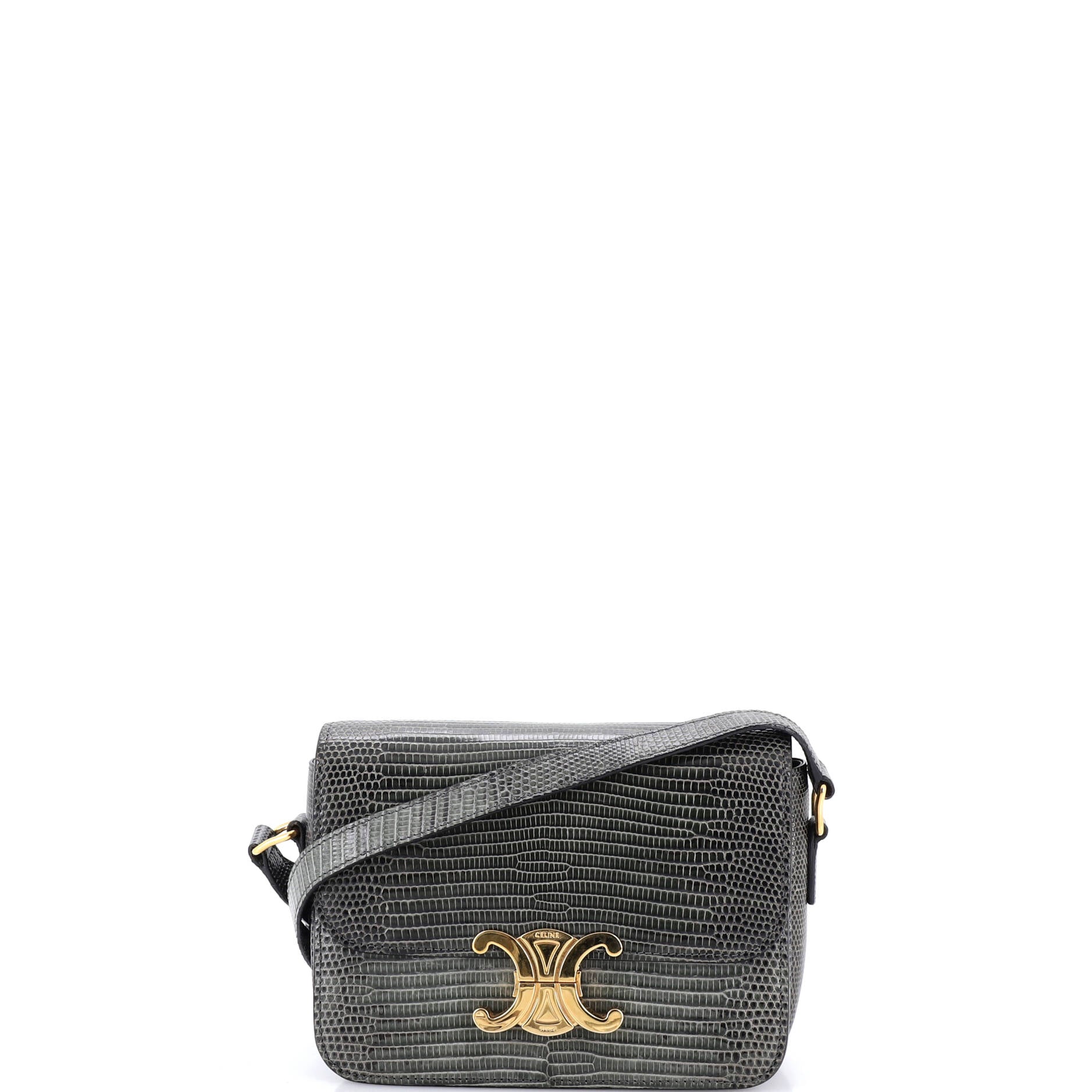 Triomphe Shoulder Bag Lizard Teen