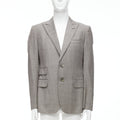 Men's Gucci Wool Checkered Pocketed Boxy Long Sleeve Blazer