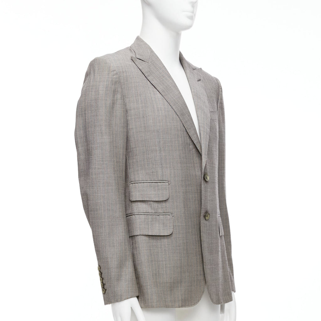 Men's Gucci Wool Checkered Pocketed Boxy Long Sleeve Blazer