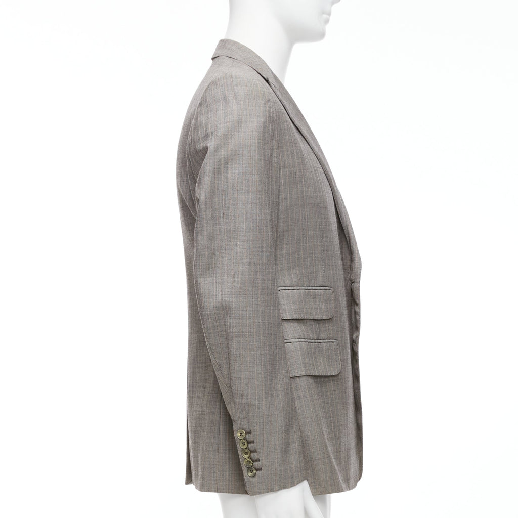 Men's Gucci Wool Checkered Pocketed Boxy Long Sleeve Blazer