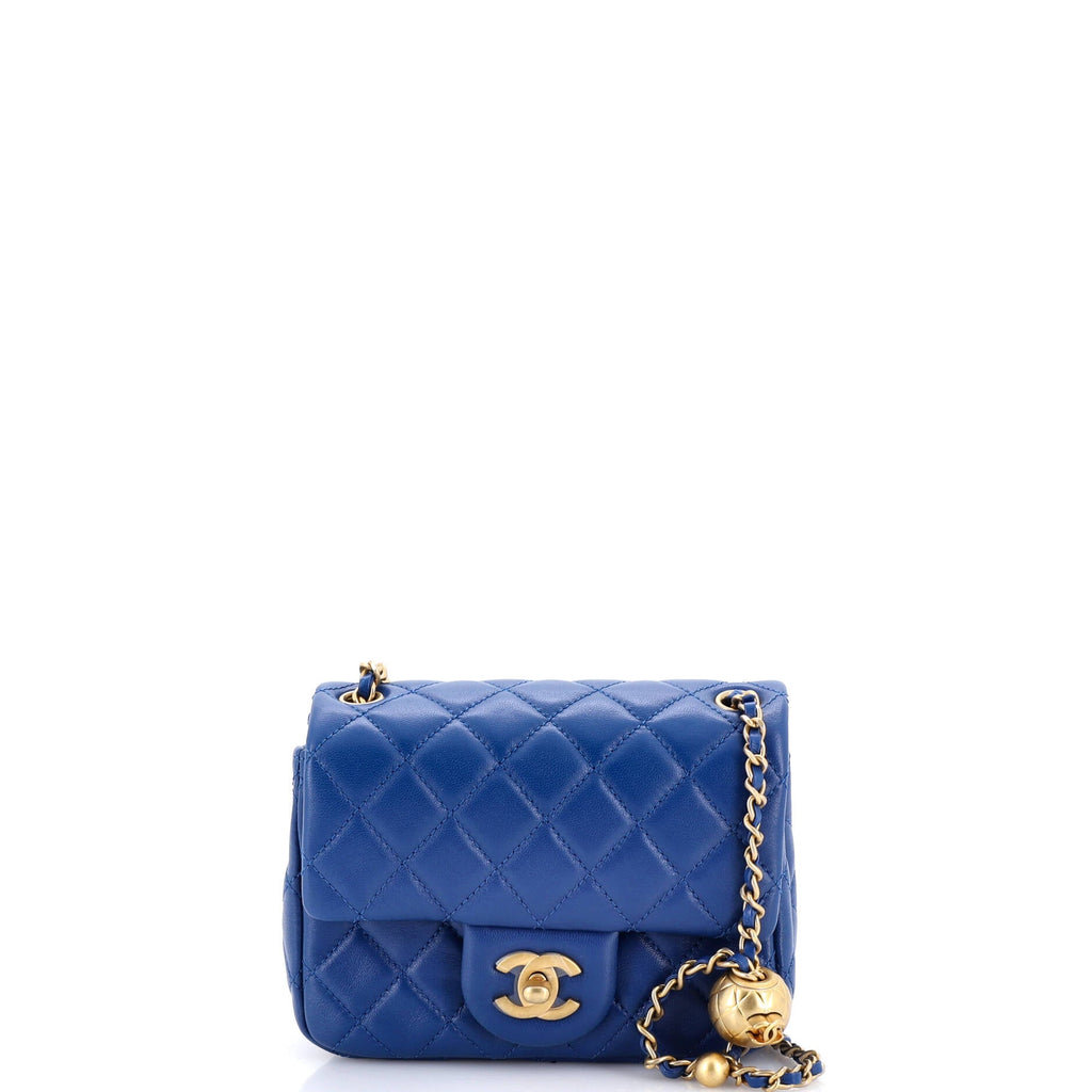 Pearl Crush Square Flap Bag Quilted Lambskin Mini