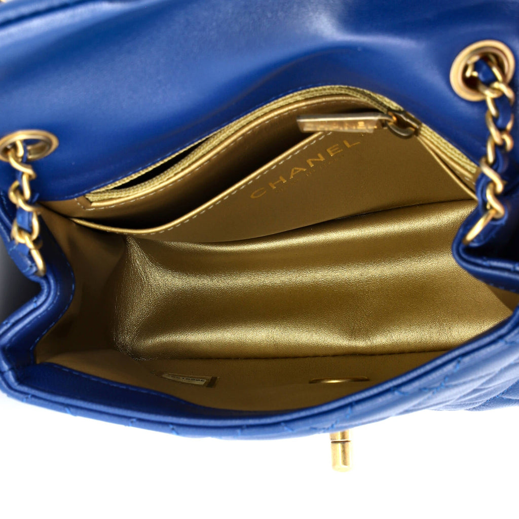 Pearl Crush Square Flap Bag Quilted Lambskin Mini