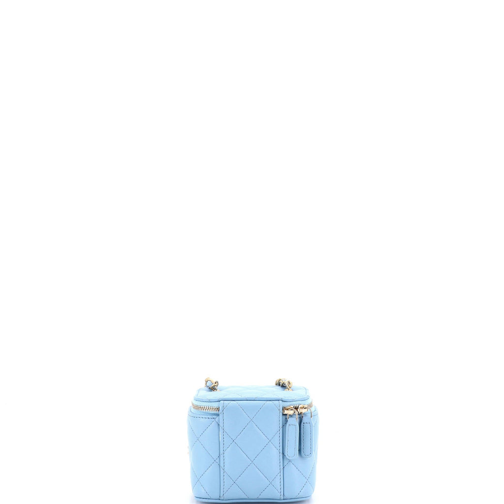 Pearl Crush Vanity Case with Chain Quilted Lambskin Mini