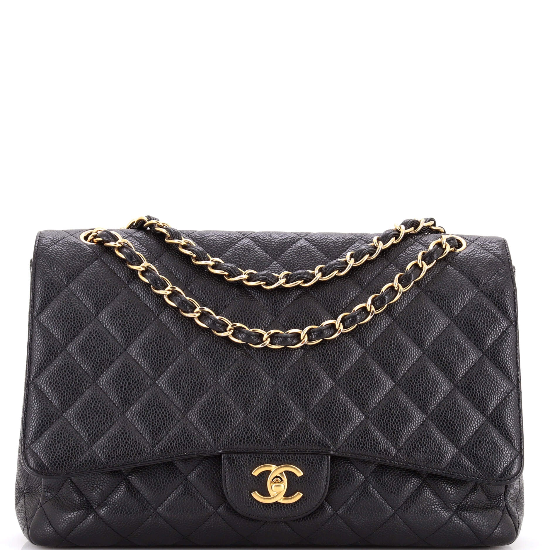 Classic Single Flap Bag Quilted Caviar Maxi