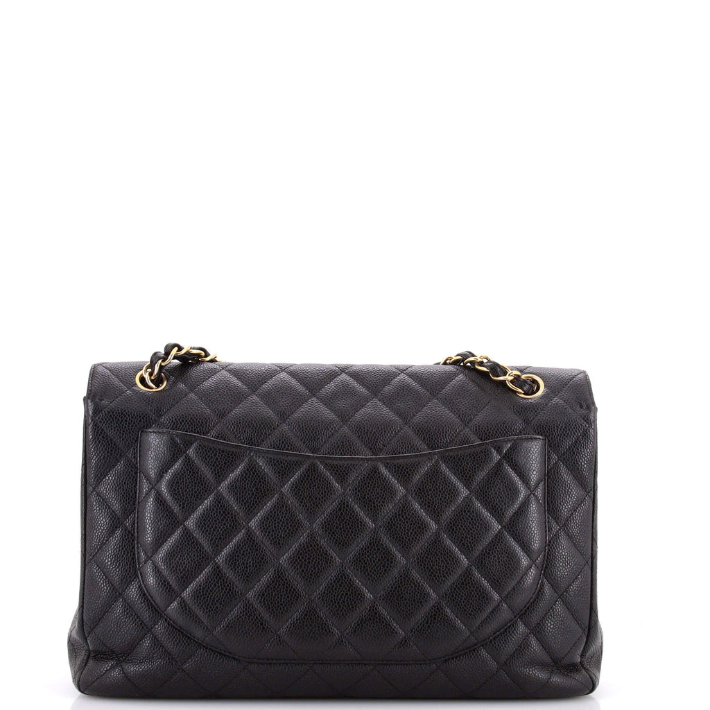 Classic Single Flap Bag Quilted Caviar Maxi