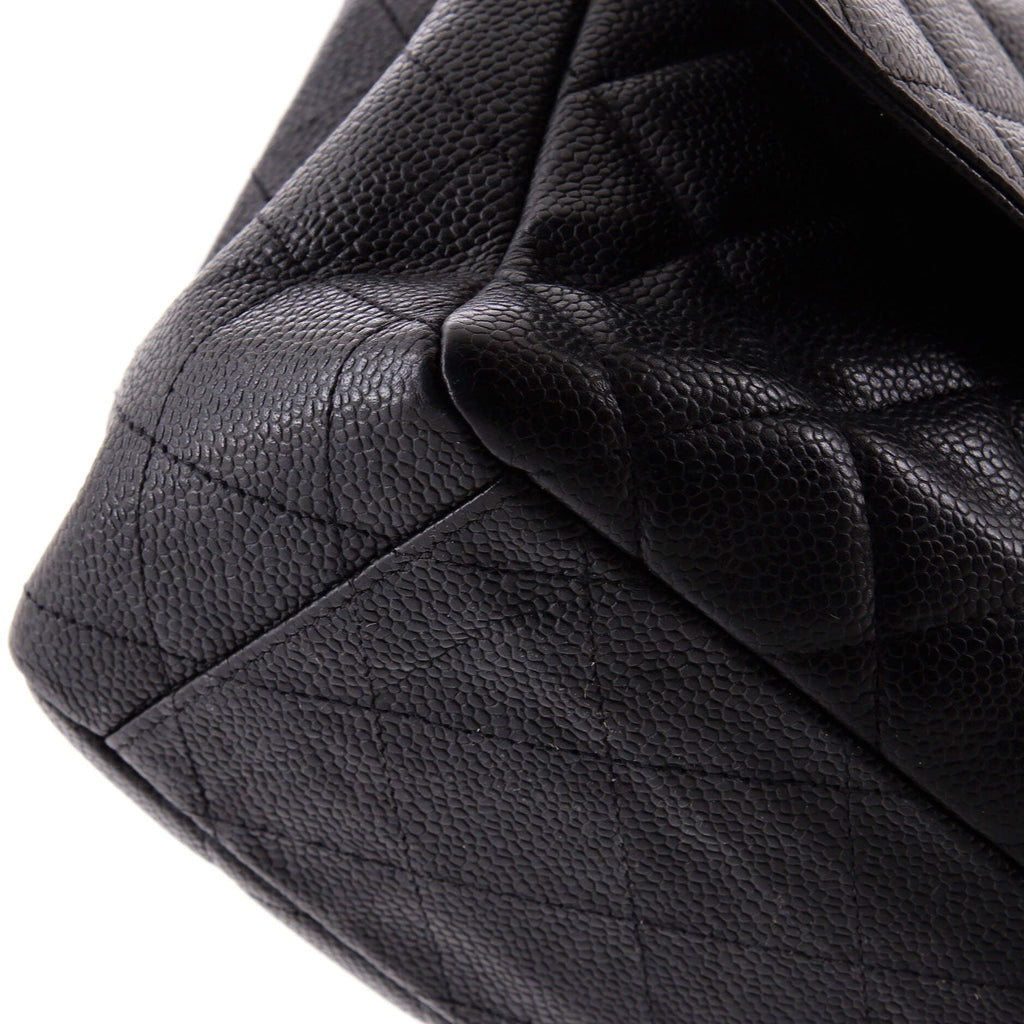 Classic Single Flap Bag Quilted Caviar Maxi