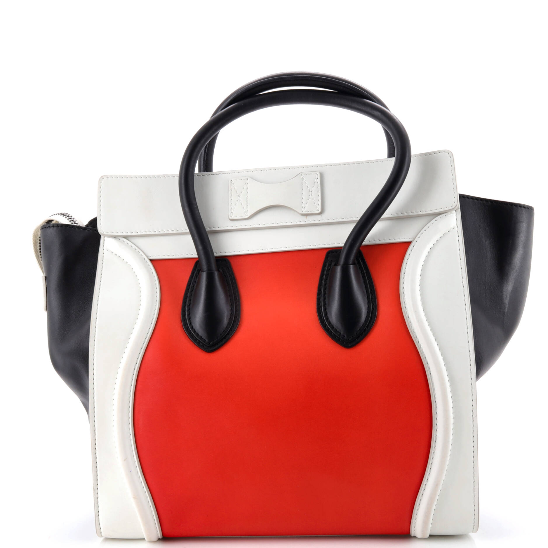 Tricolor Luggage Bag Leather Mini