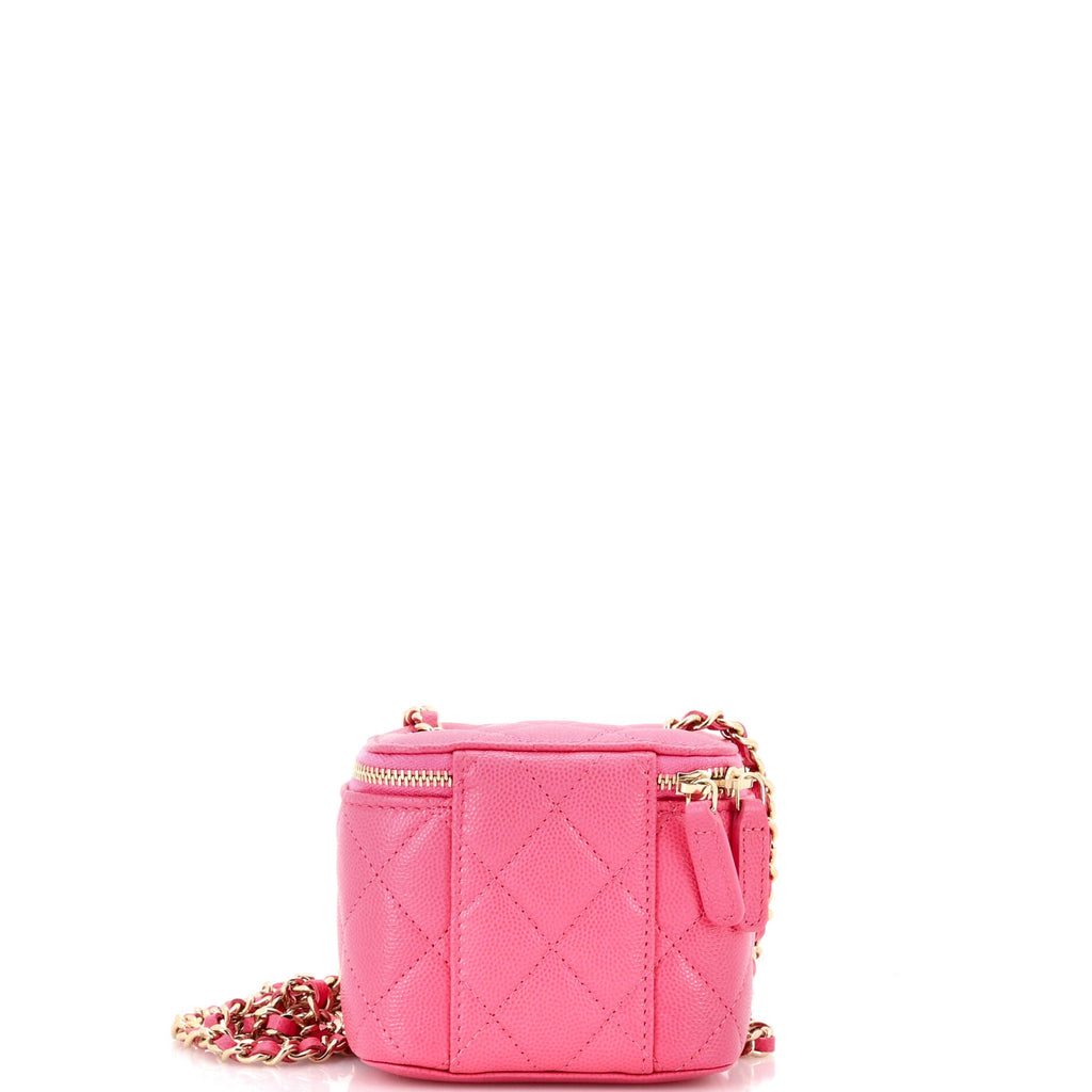 Classic Vanity Case with Chain Quilted Caviar Mini