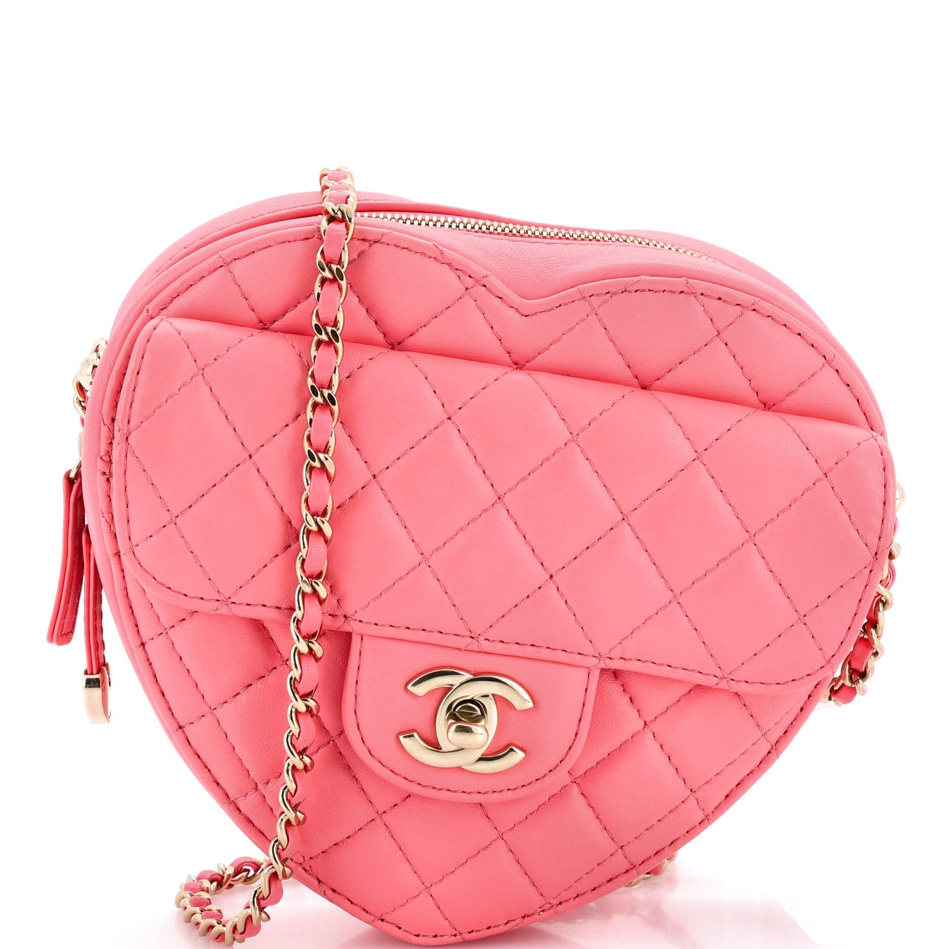 CC in Love Heart Bag Quilted Lambskin
