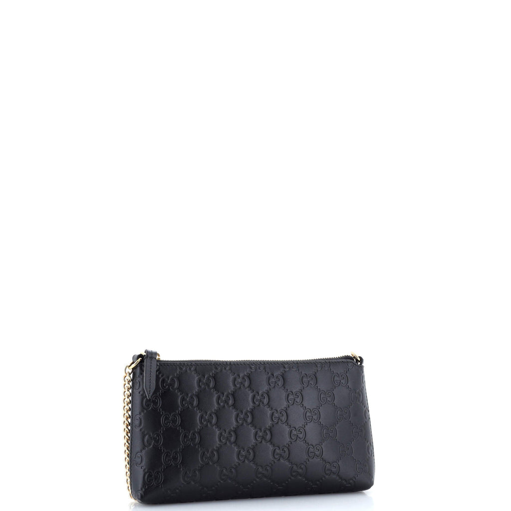Chain Wristlet Wallet Guccissima Leather