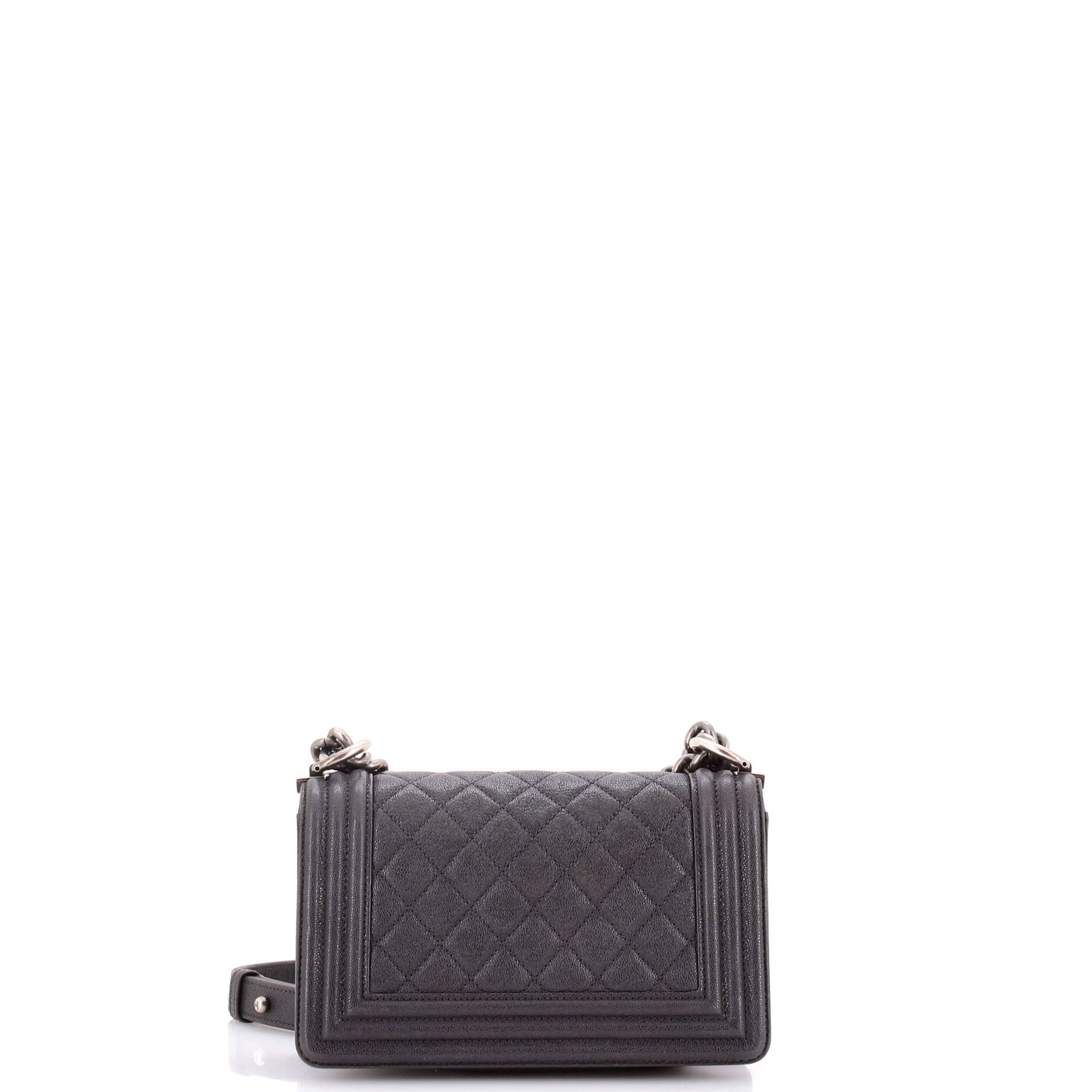 Boy Flap Bag Quilted Caviar Small