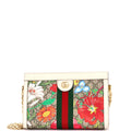 Ophidia Chain Shoulder Bag Flora GG Coated Canvas Small