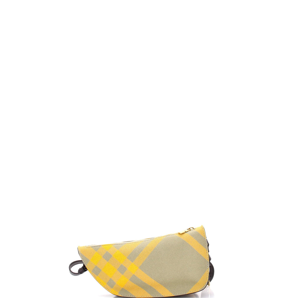 Shield Sling Shoulder Bag Check Canvas and Leather Mini