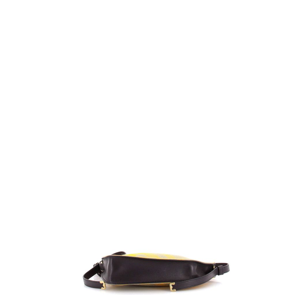 Shield Sling Shoulder Bag Check Canvas and Leather Mini