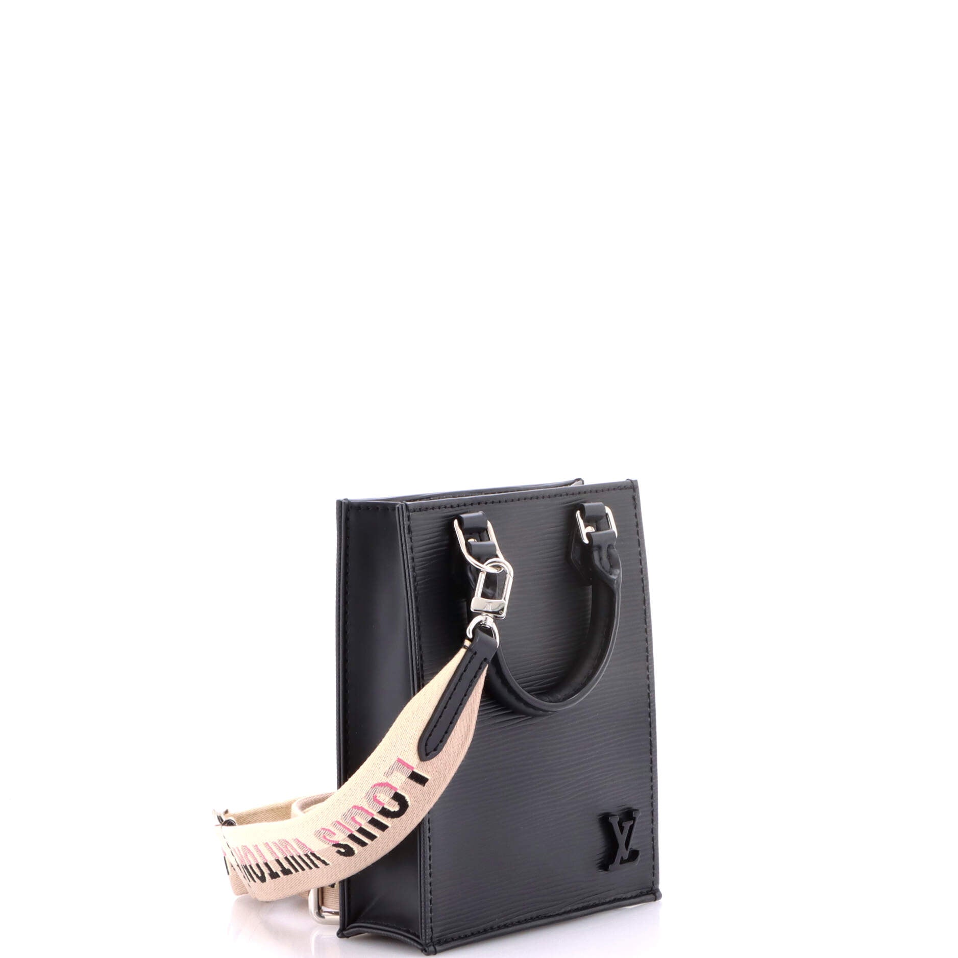 Petit Sac Plat Bag Epi Leather with Logo Jacquard Strap