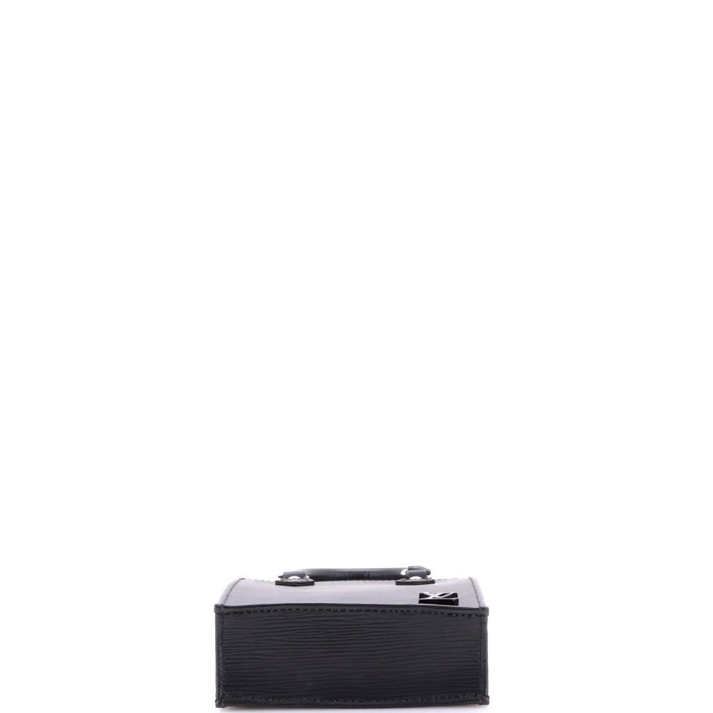 Petit Sac Plat Bag Epi Leather with Logo Jacquard Strap