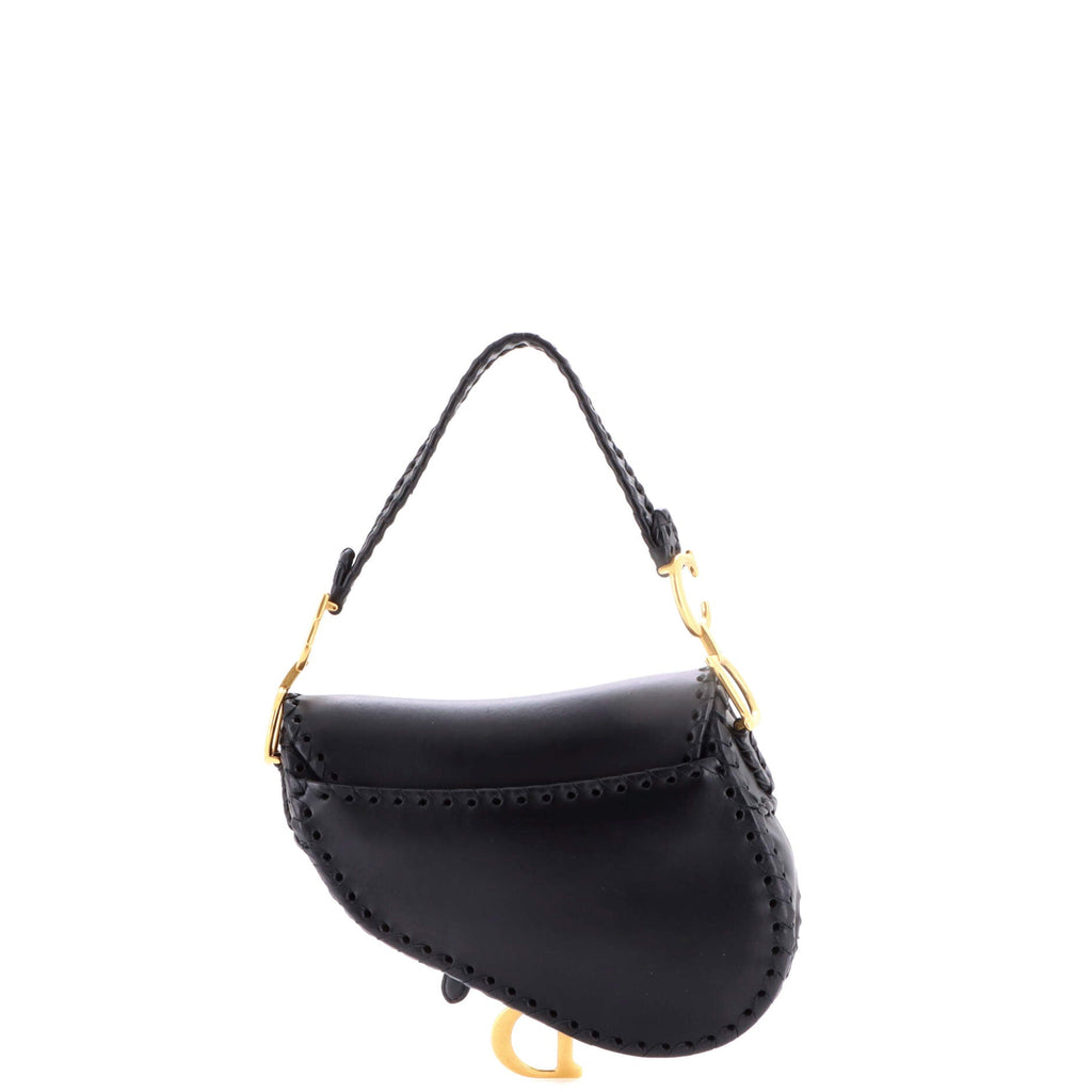 Saddle Handbag with Strap Whipstitch Leather Medium