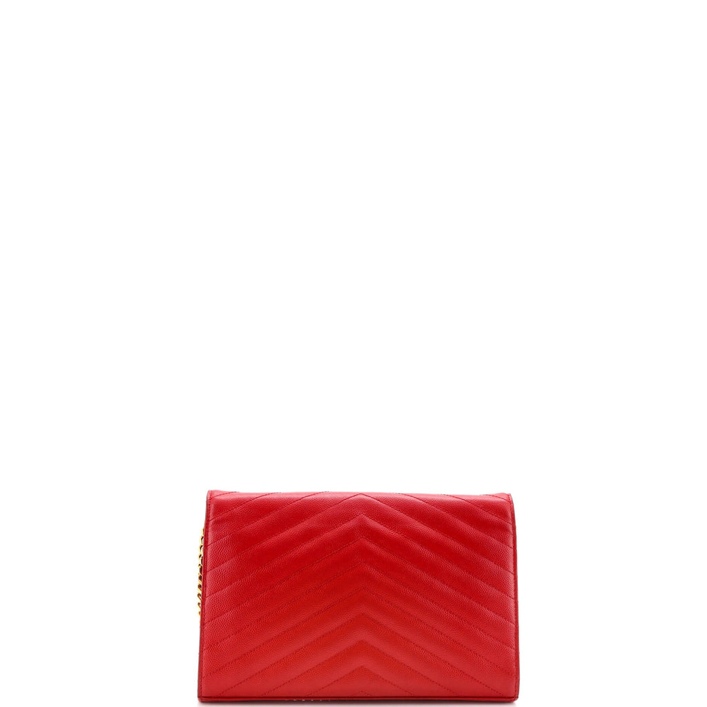 Classic Monogram Wallet on Chain Matelasse Chevron Leather Medium