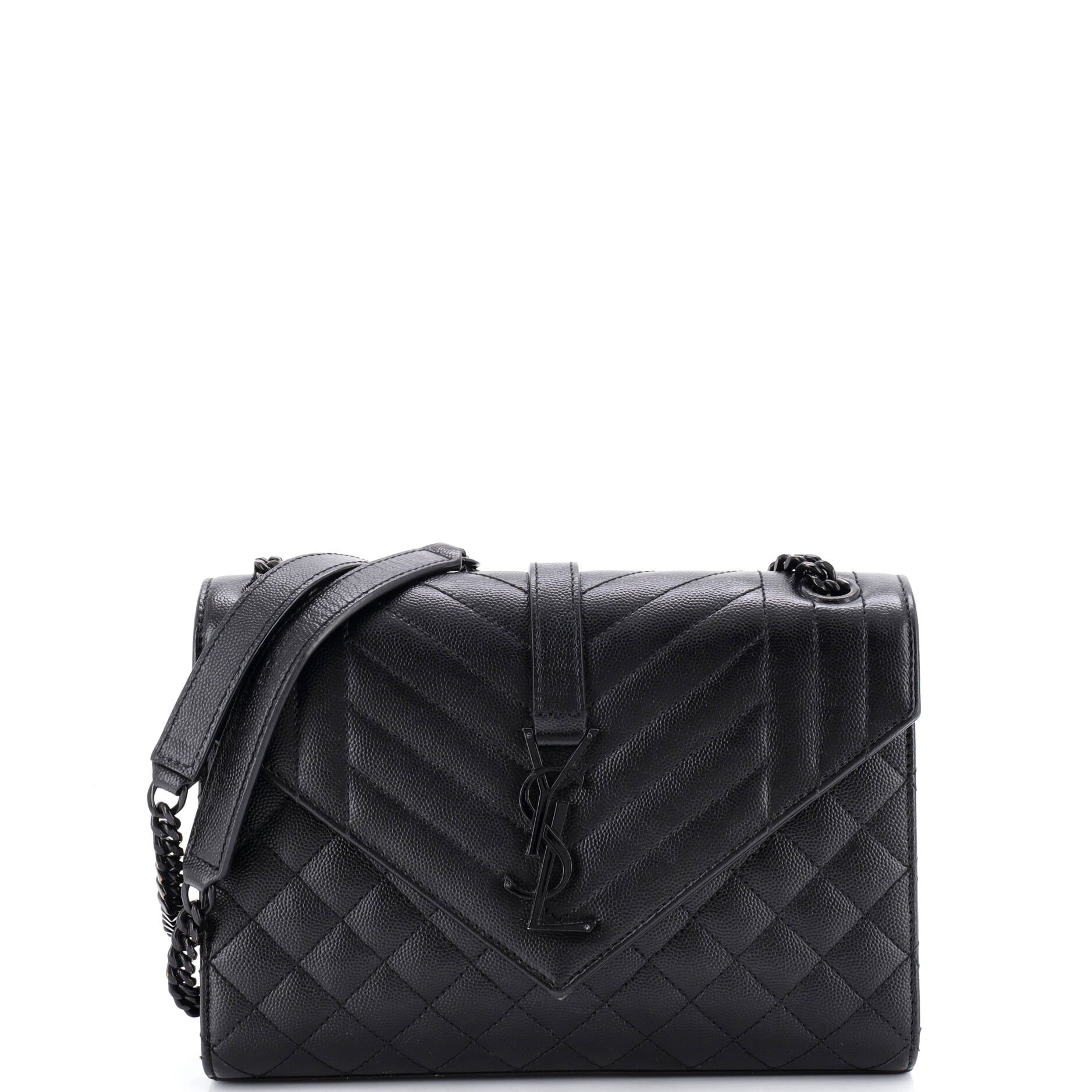 Classic Monogram Envelope Satchel Mixed Matelasse Leather Medium