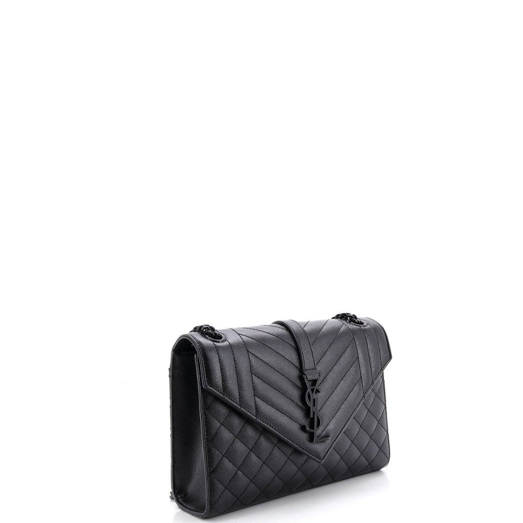 Classic Monogram Envelope Satchel Mixed Matelasse Leather Medium