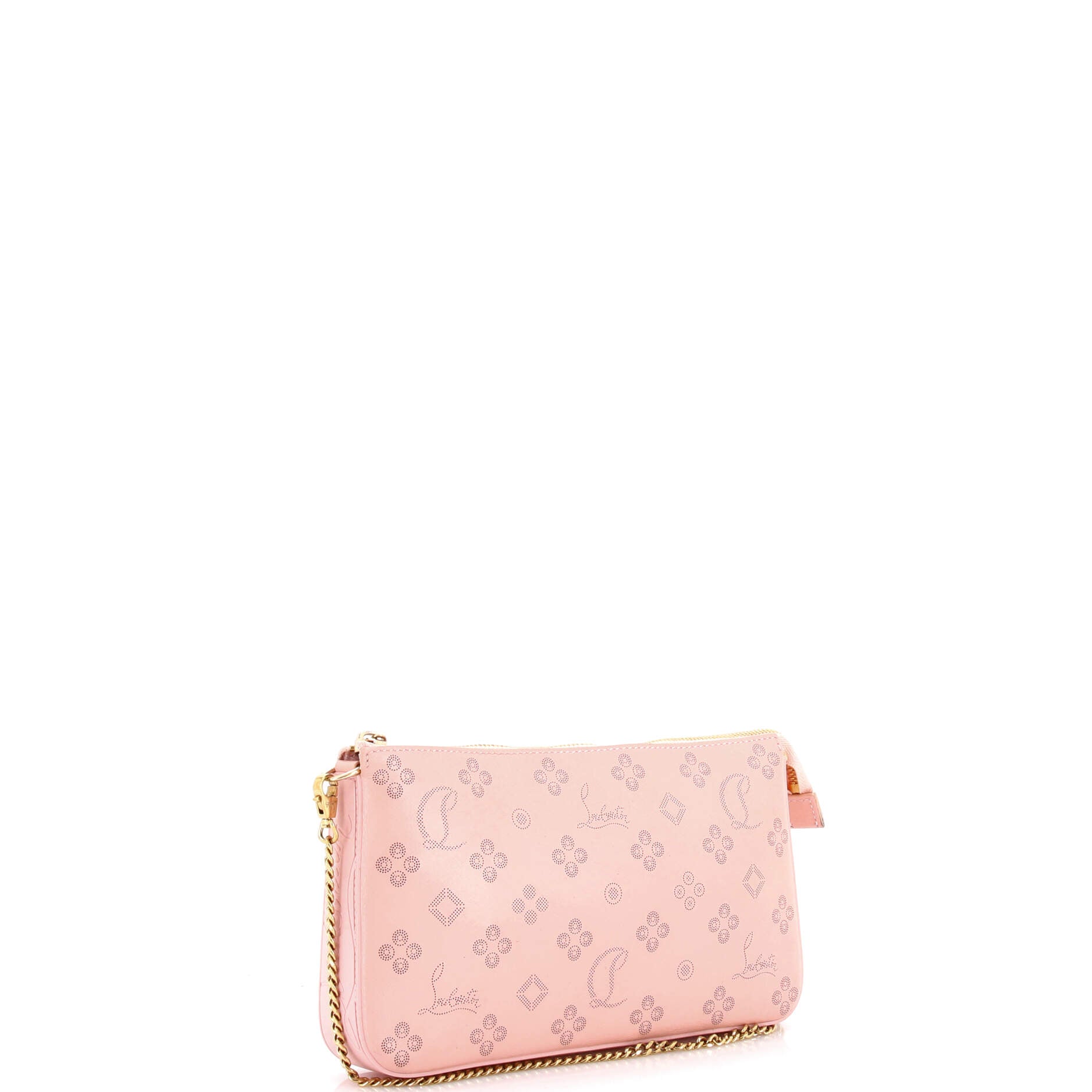 Loubila Chain Clutch Perforated Leather