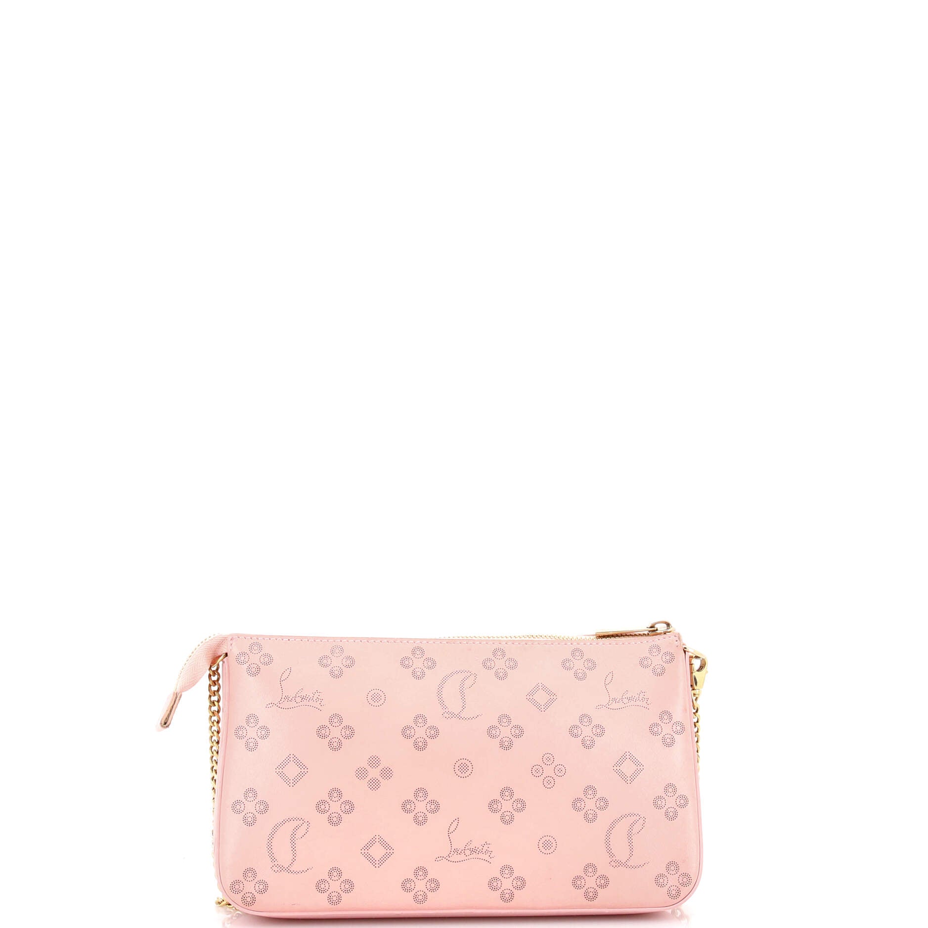 Loubila Chain Clutch Perforated Leather