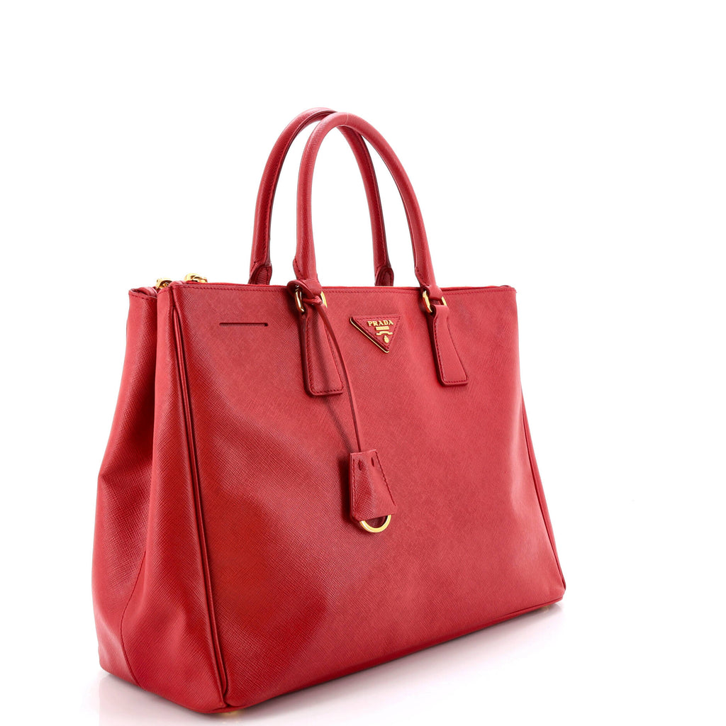 Double Zip Lux Tote Saffiano Leather Large