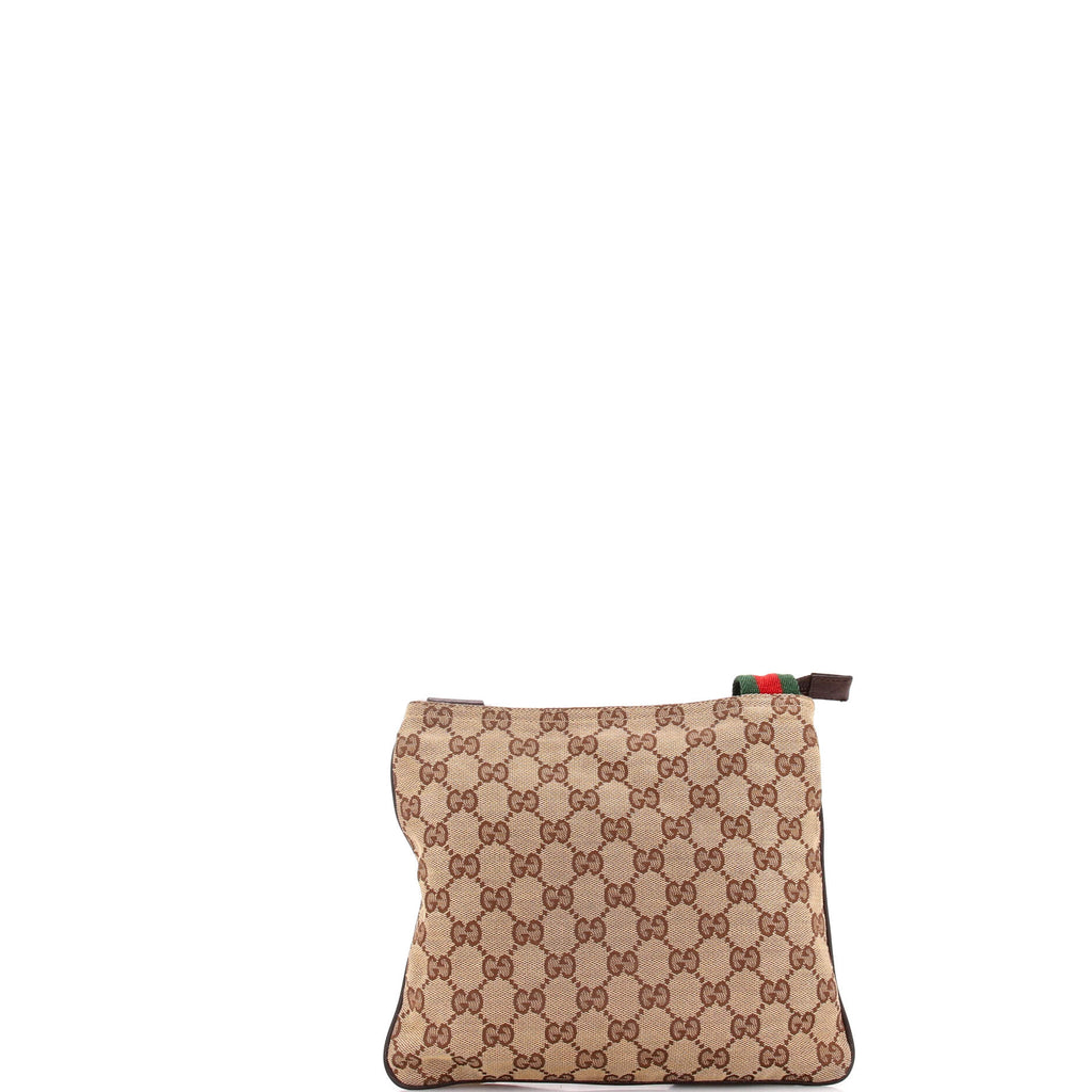 Web Strap Zip Messenger Bag GG Canvas Small