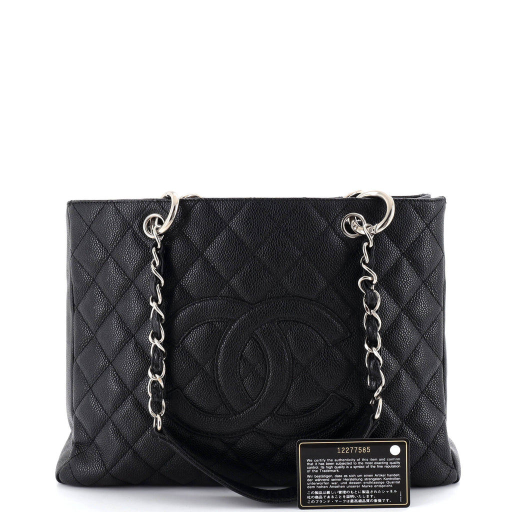 Grand Shopping Tote Quilted Caviar
