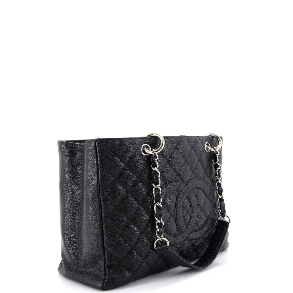 Grand Shopping Tote Quilted Caviar