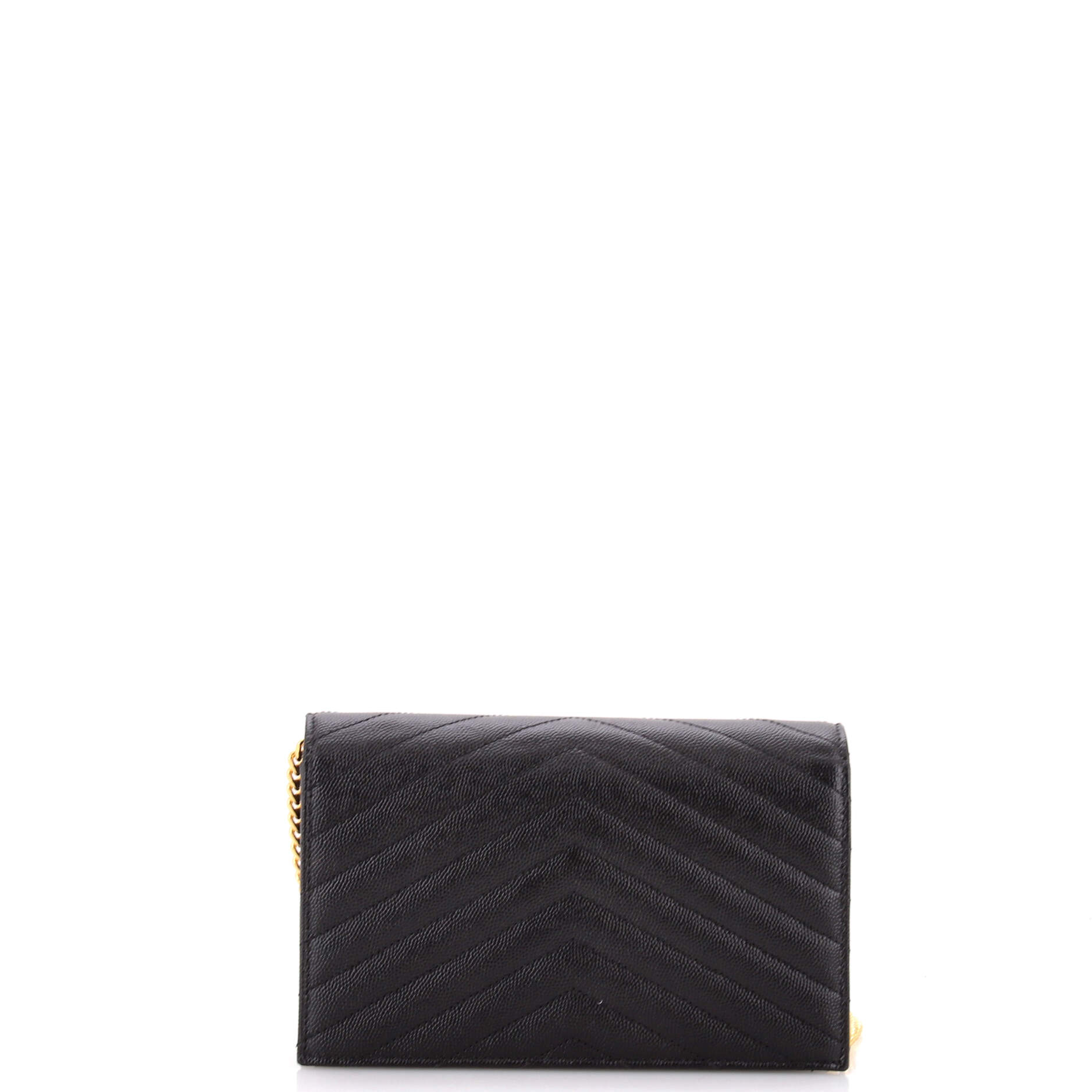 Classic Monogram Wallet on Chain Matelasse Chevron Leather Small