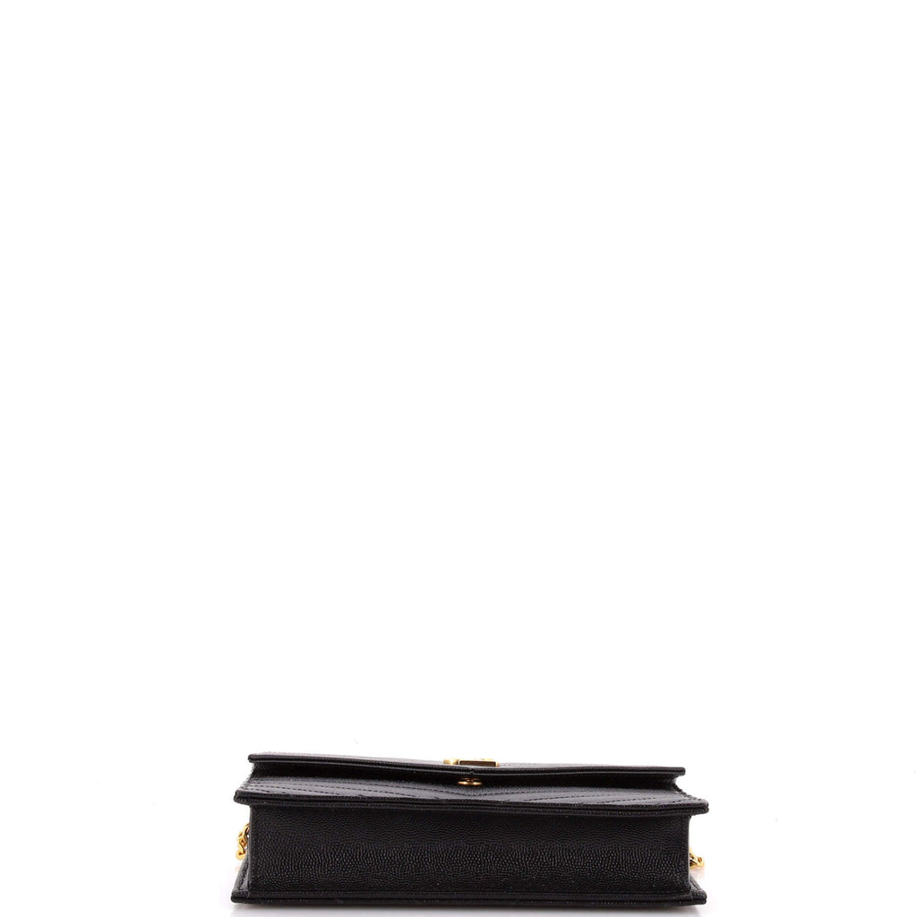 Classic Monogram Wallet on Chain Matelasse Chevron Leather Small