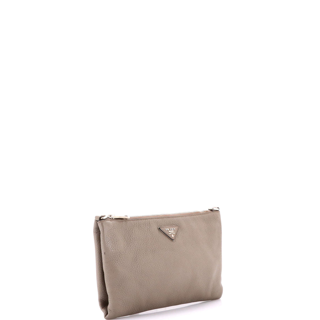 Flat Zip Crossbody Bag Vitello Daino Mini