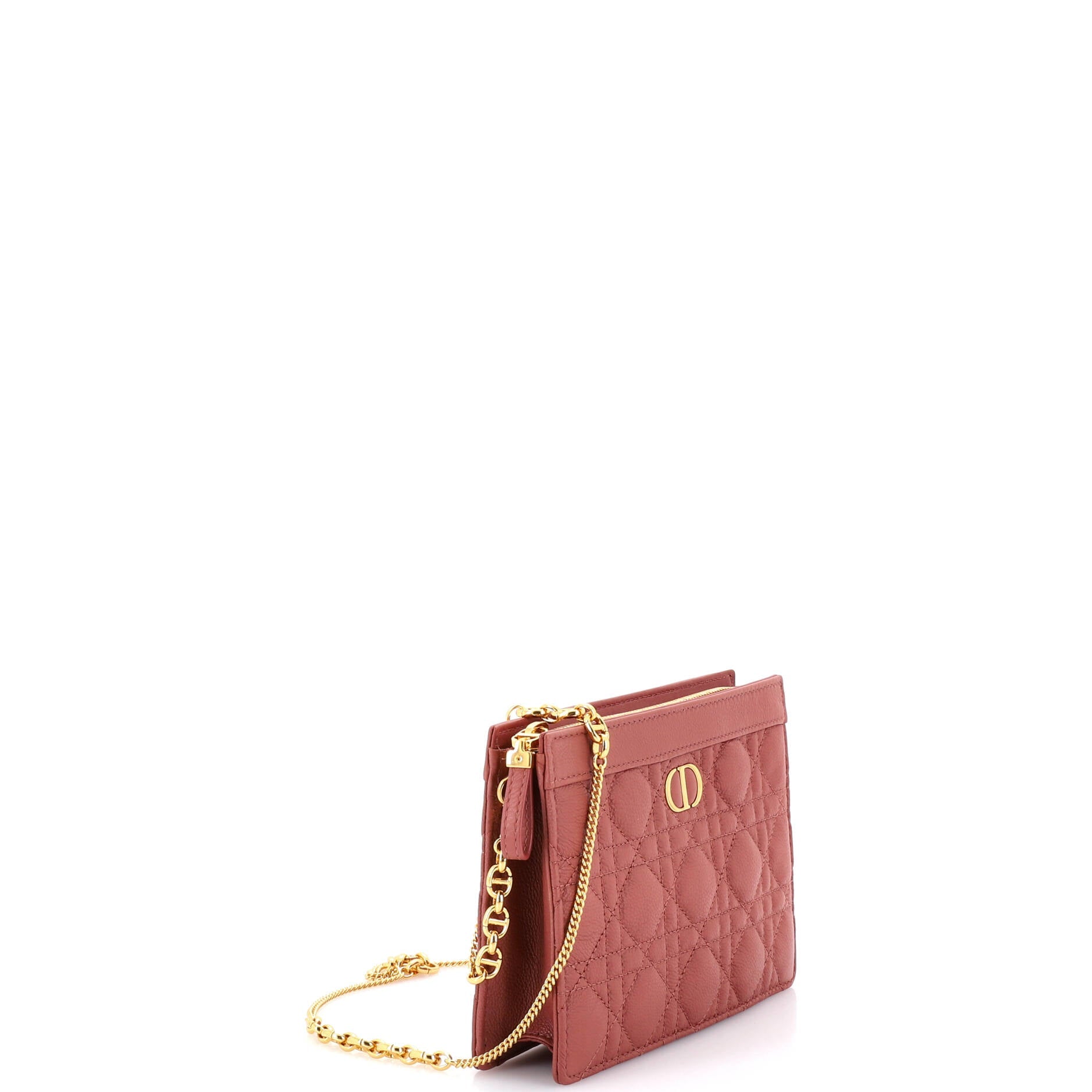 Caro Clutch with Chain Cannage Quilt Calfskin Small