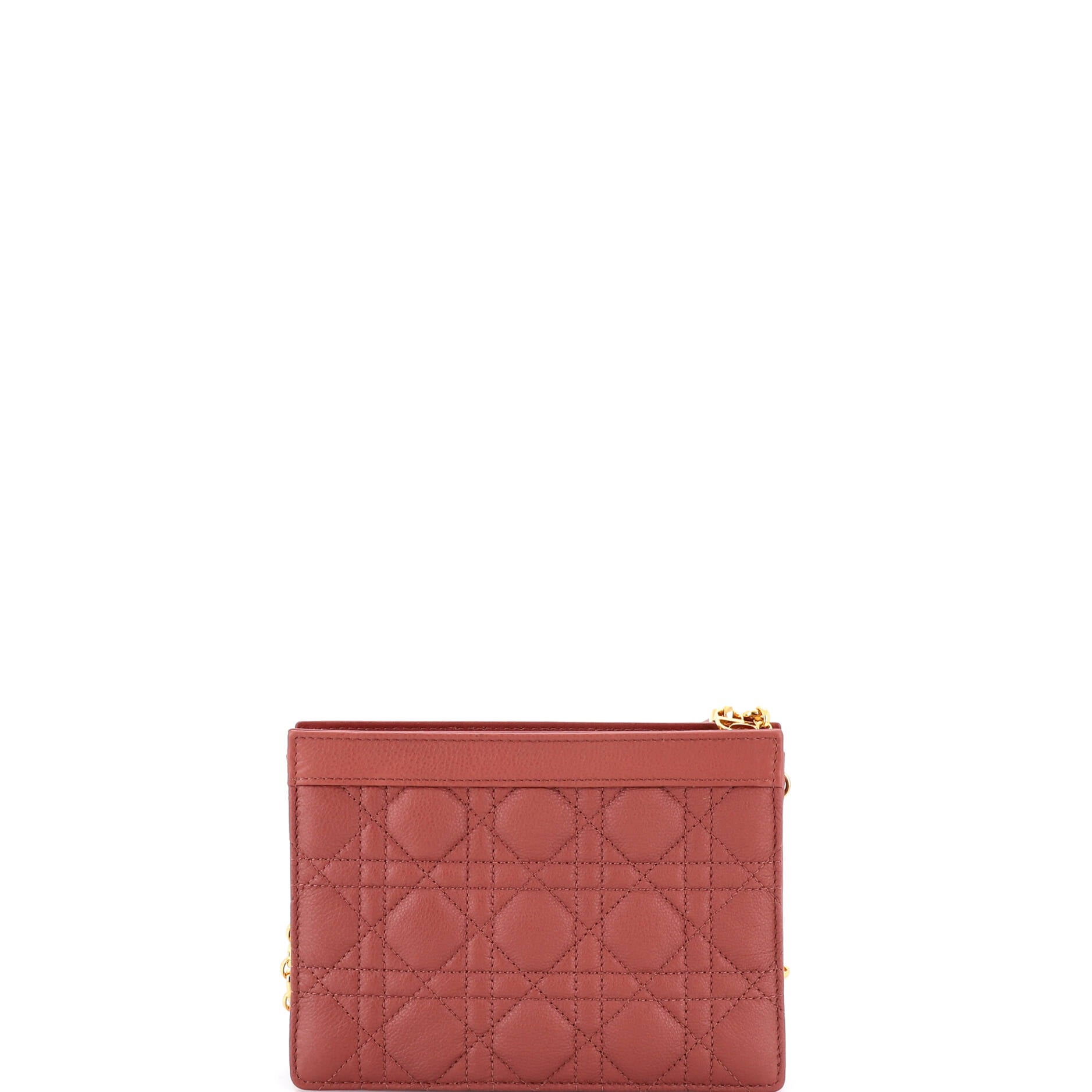 Caro Clutch with Chain Cannage Quilt Calfskin Small