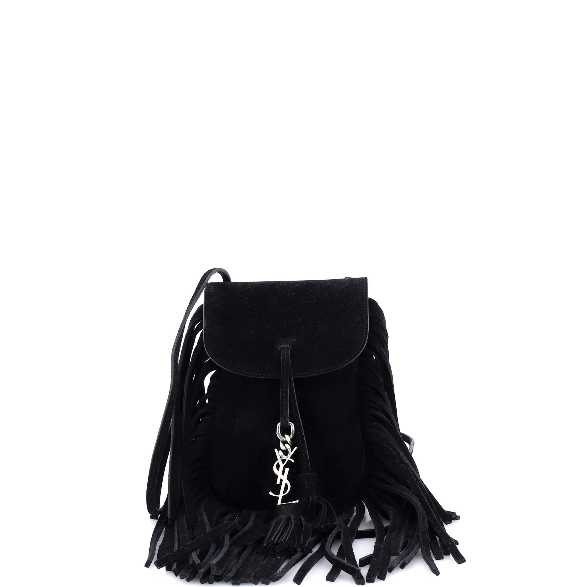 Anita Flat Fringe Crossbody Bag Suede Mini