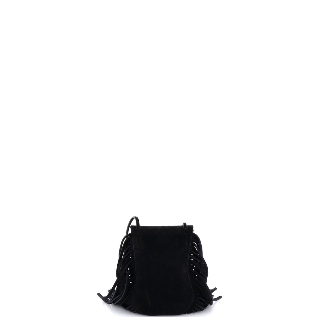 Anita Flat Fringe Crossbody Bag Suede Mini