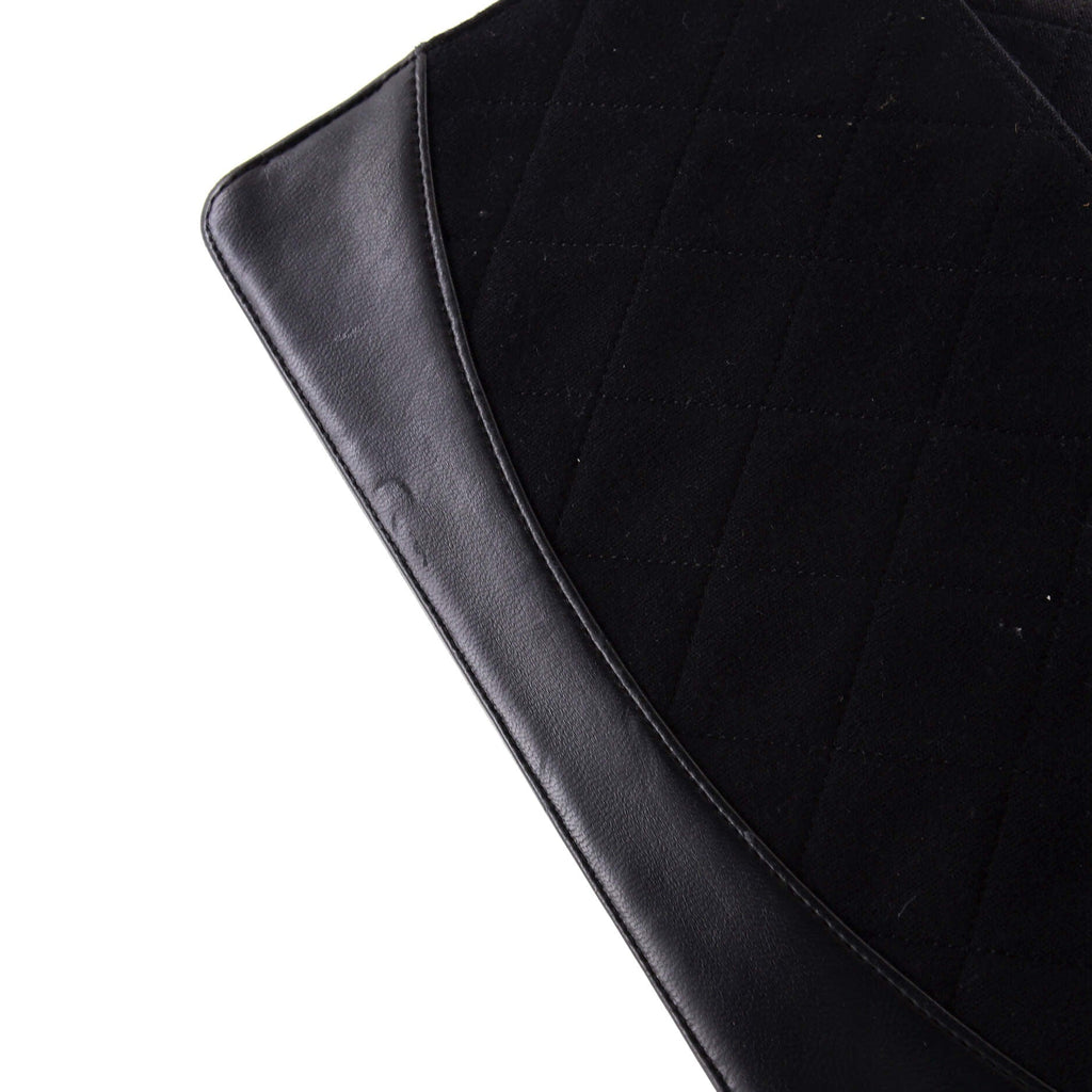 Vintage Mademoiselle Lock Flap Bag Quilted Jersey and Leather Medium
