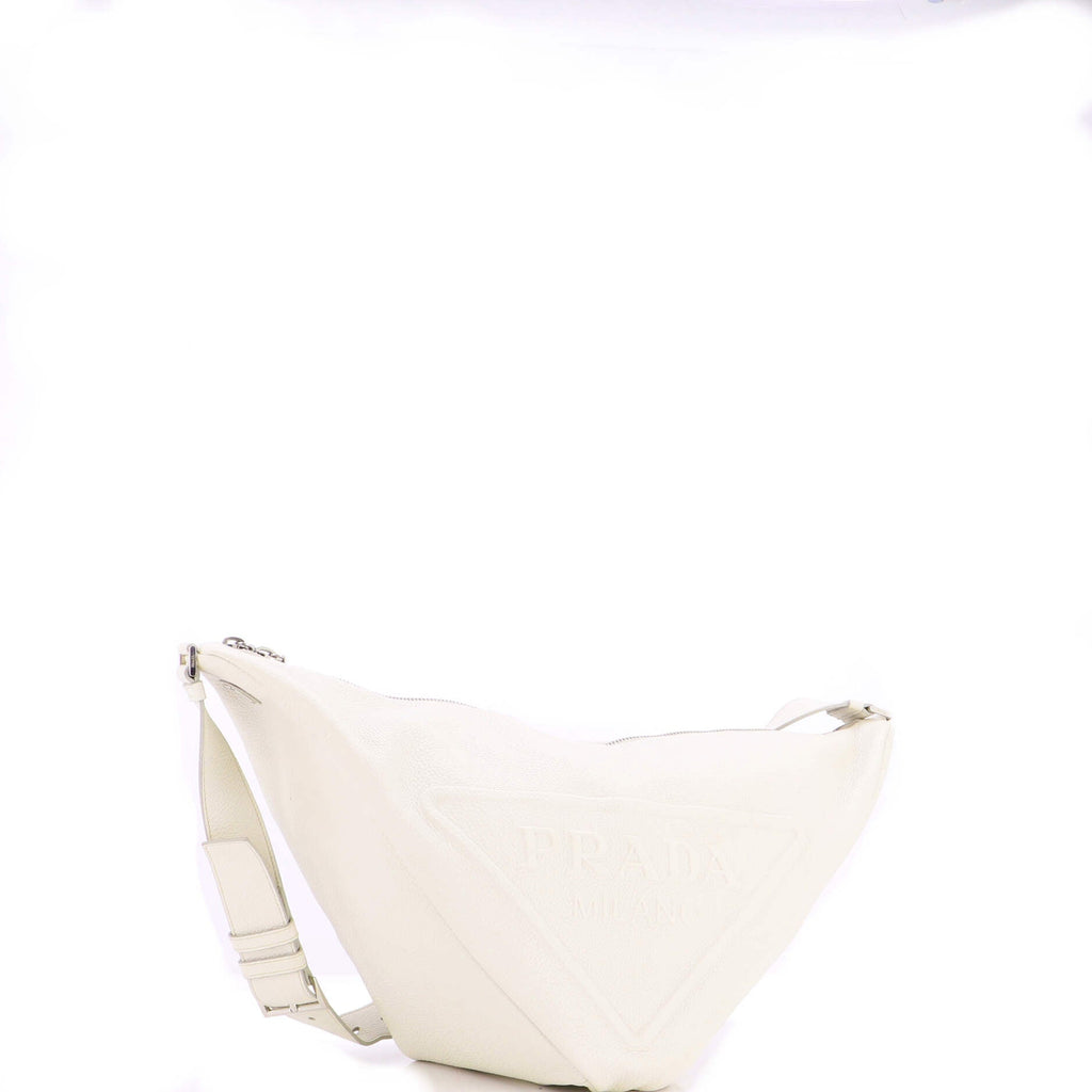 Triangle Logo Zip Messenger Leather Large
