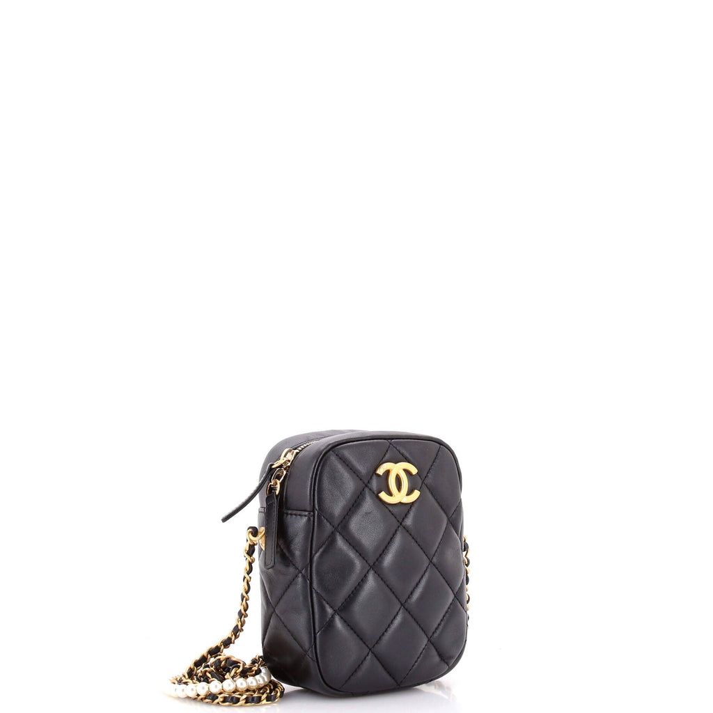 My Perfect Adjustable Chain Crossbody Bag Quilted Lambskin with Pearls Small