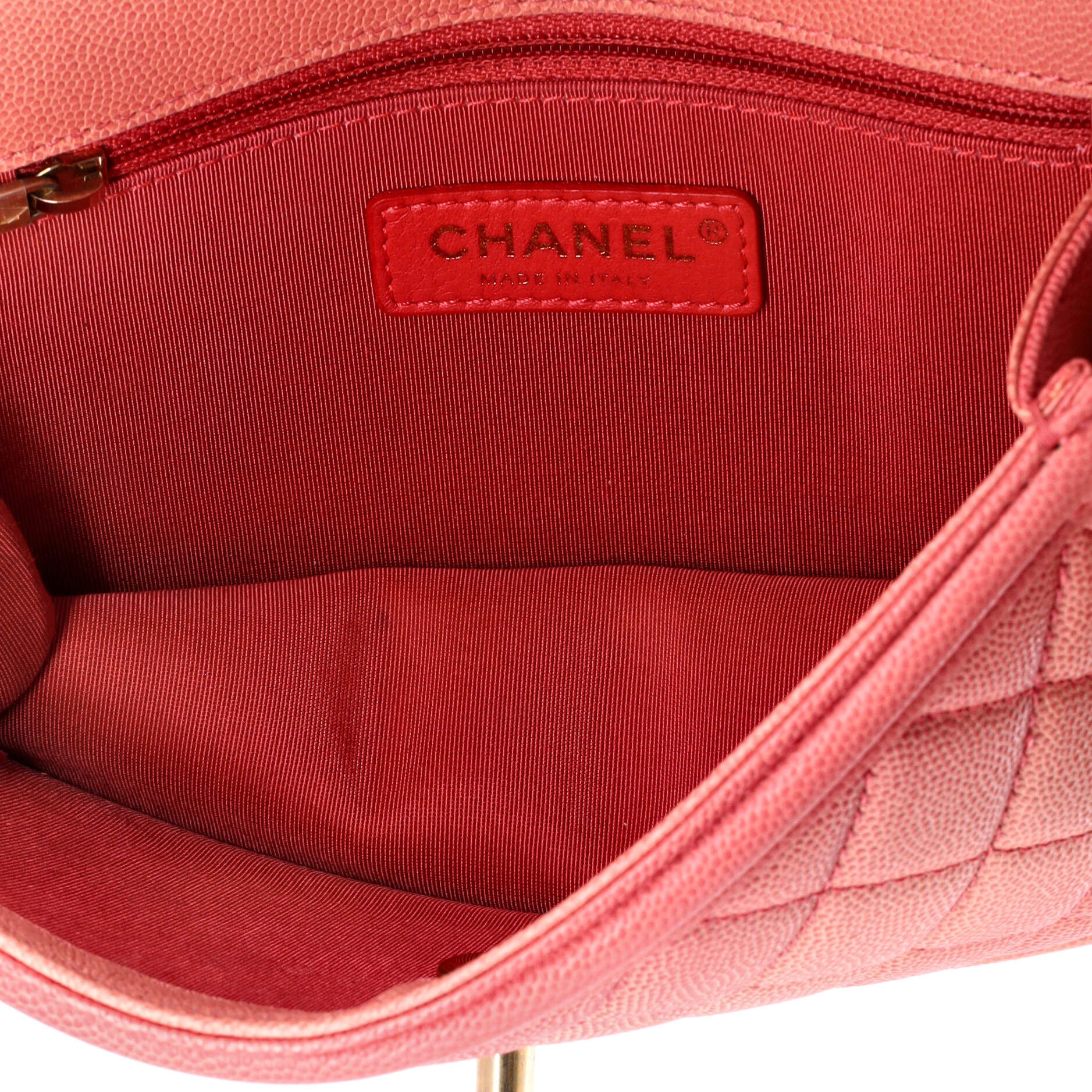 Sunset On The Sea Flap Bag Quilted Caviar Small