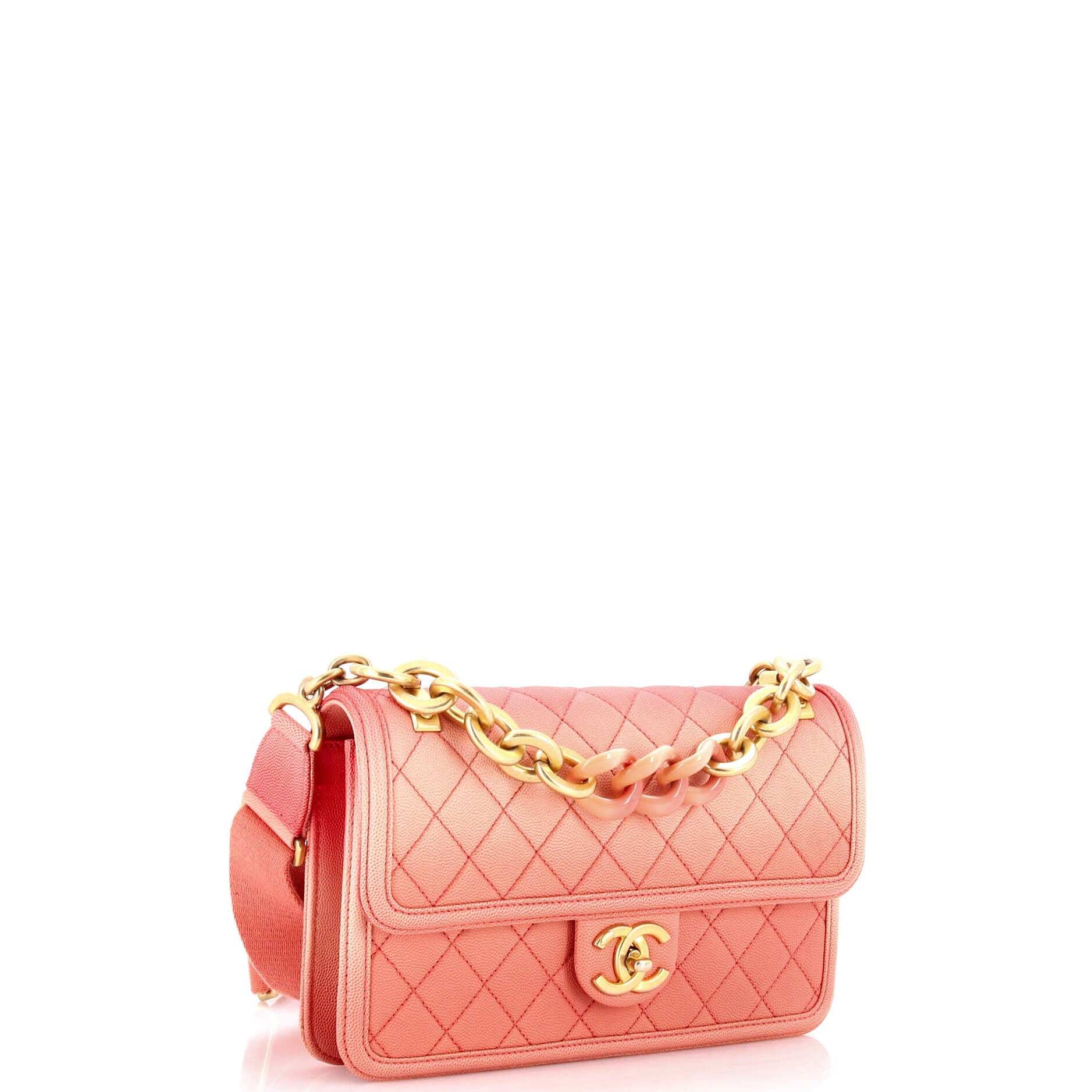 Sunset On The Sea Flap Bag Quilted Caviar Medium