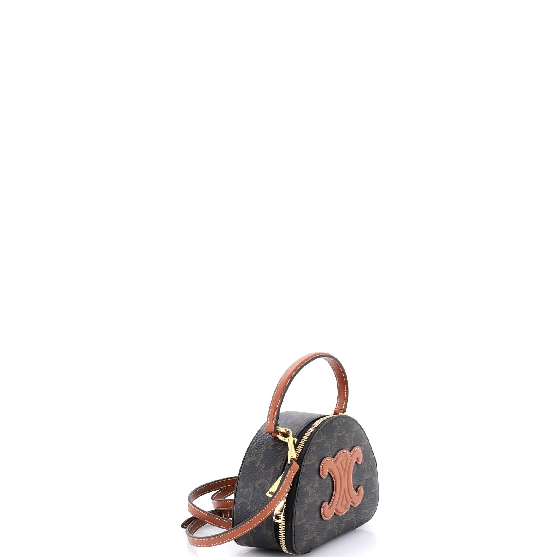 Half Moon Case Triomphe Coated Canvas with Leather