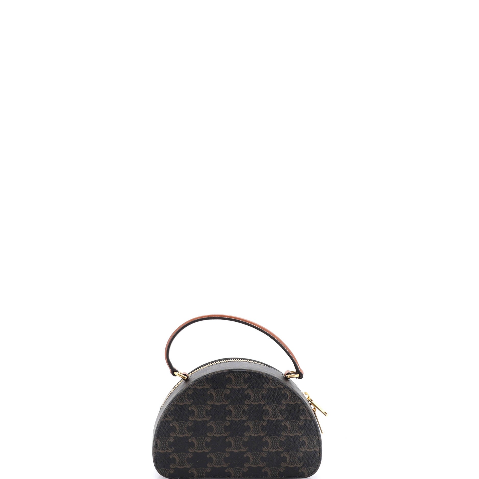 Half Moon Case Triomphe Coated Canvas with Leather