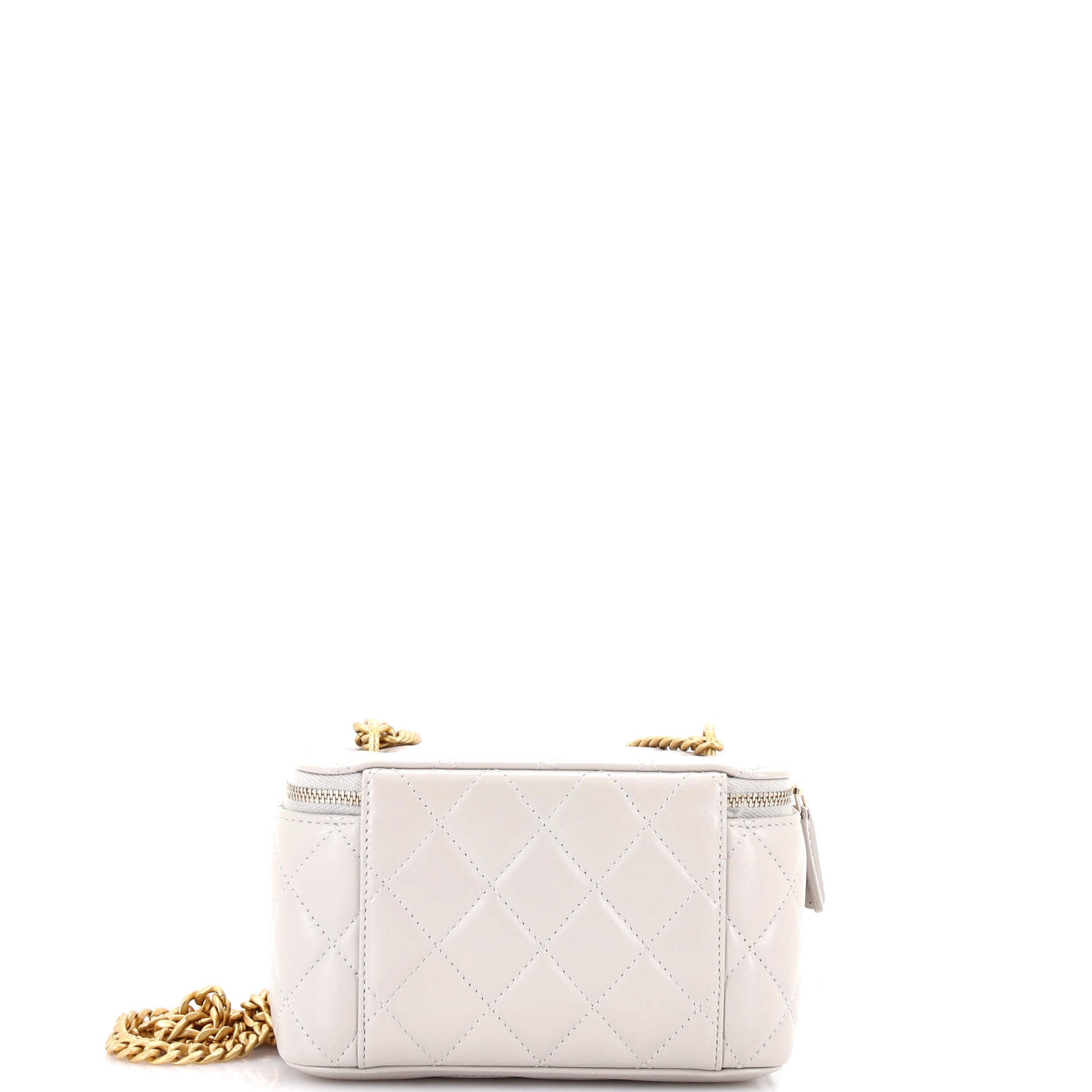 Pillow Crush Vanity Case with Chain Quilted Lambskin