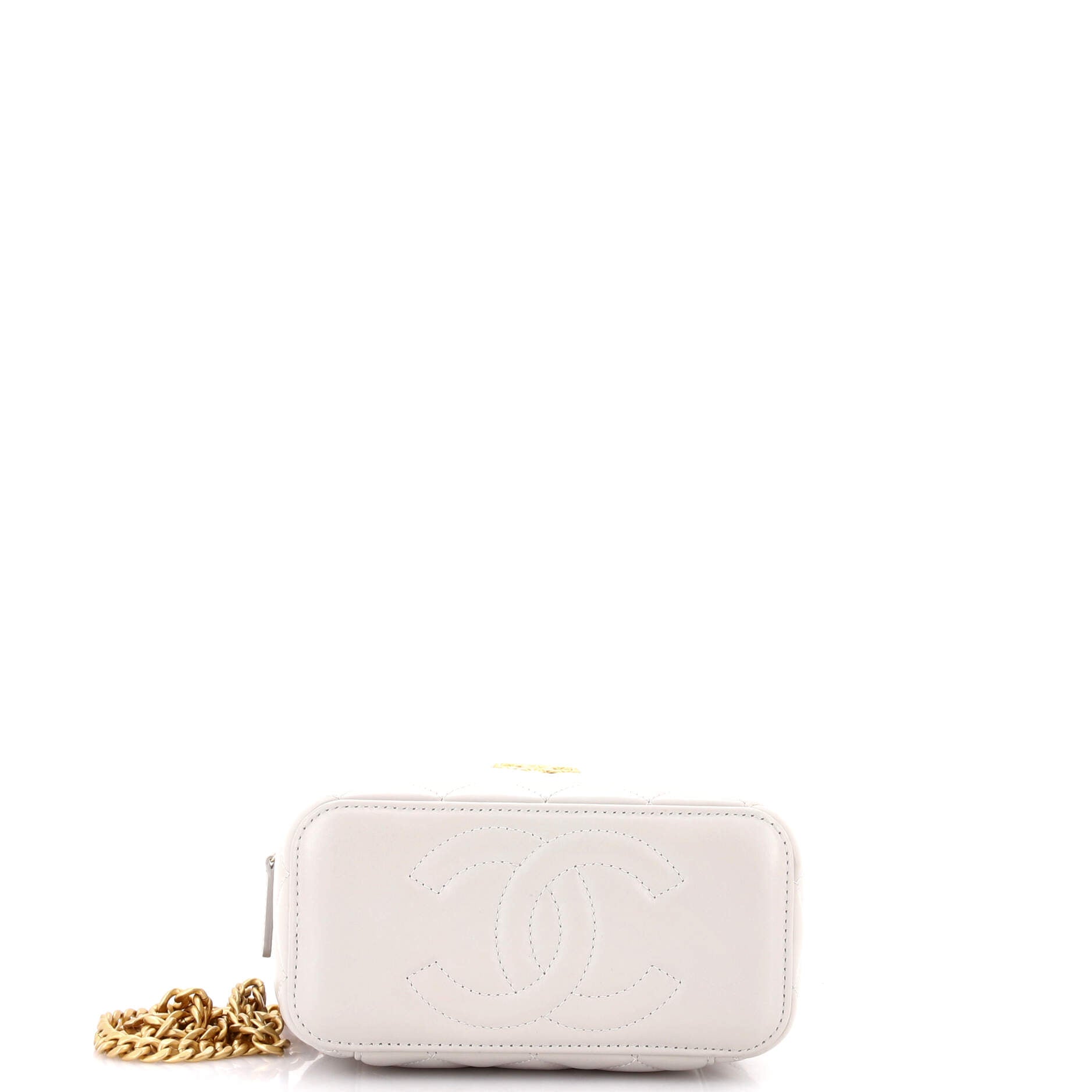 Pillow Crush Vanity Case with Chain Quilted Lambskin
