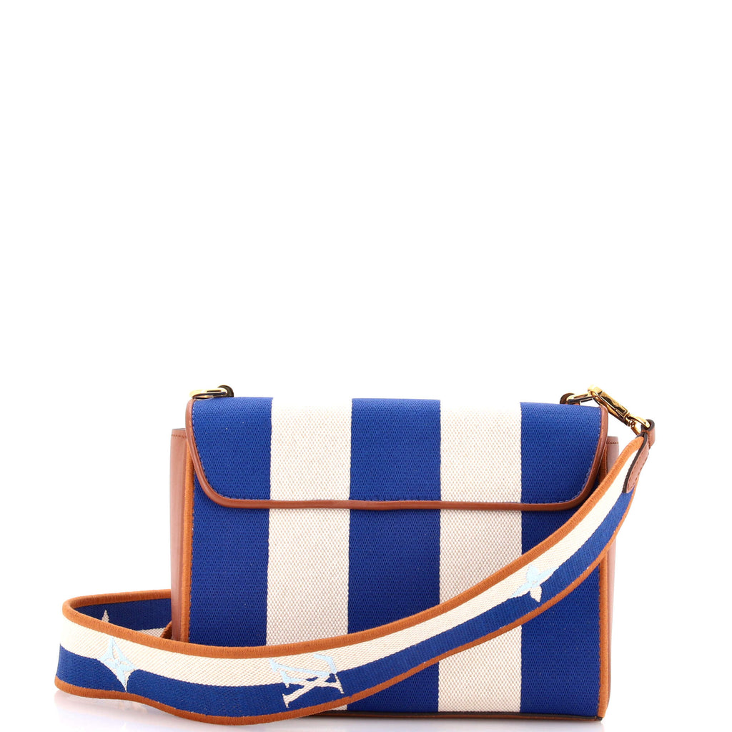 Twist Handbag Limited Edition Embroidered Stripe Canvas MM