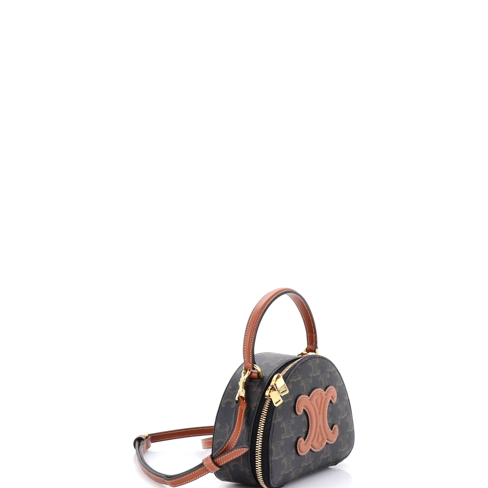 Half Moon Case Triomphe Coated Canvas with Leather