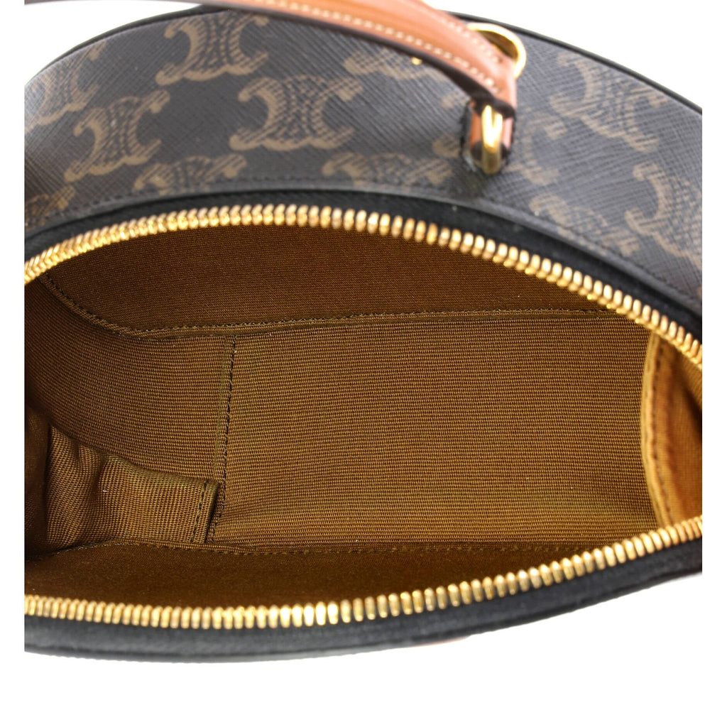 Half Moon Case Triomphe Coated Canvas with Leather