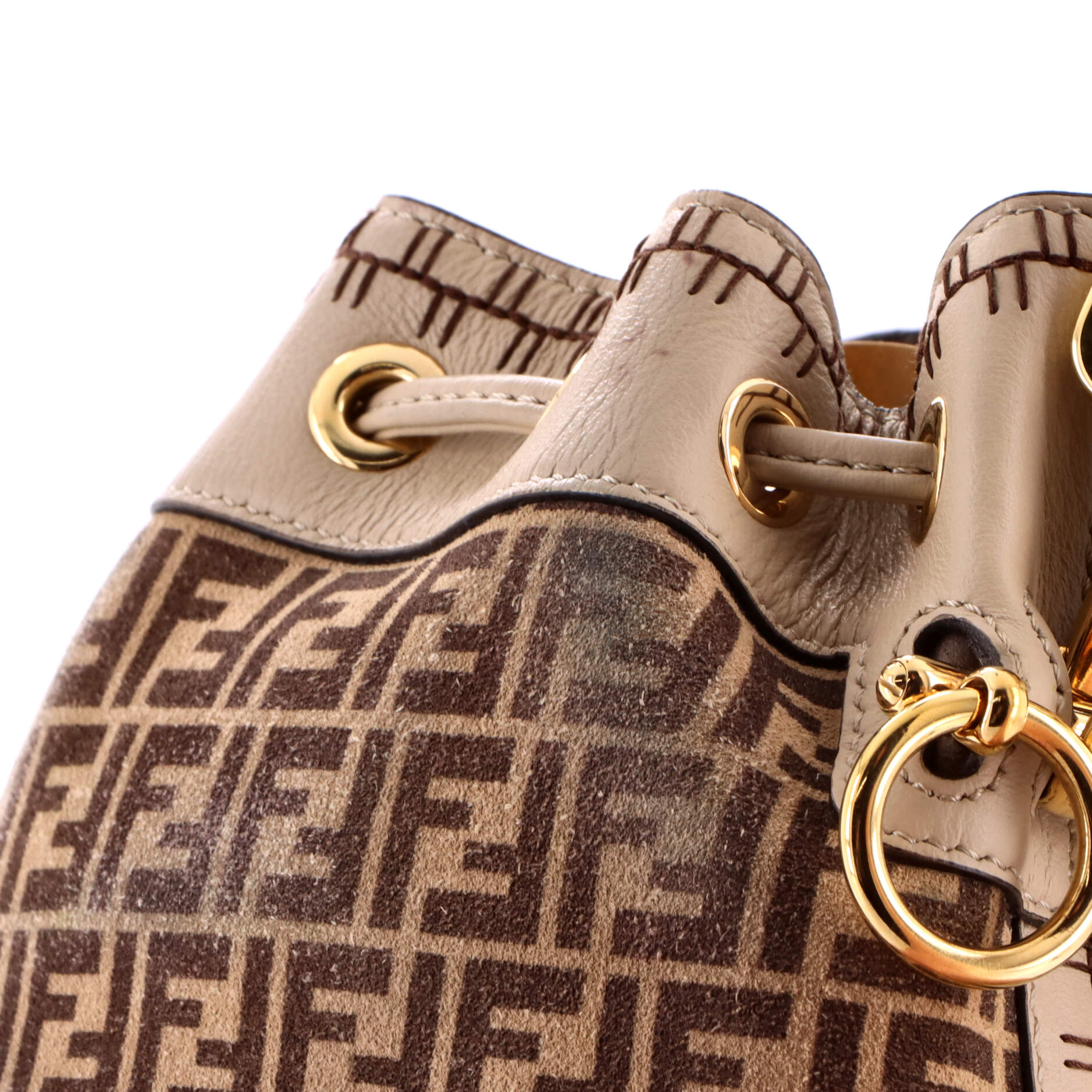 Mon Tresor Bucket Bag Zucca Suede Mini